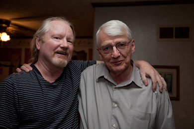 Steve Giles (my husband, a Kentuckian by birth) and Gurney Norman in 2010. Photo by Pat Arnow
