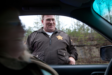 Tom, Wanda's husband, stopped us on the highway. We didn't get a ticket. Photo by Pat Arnow