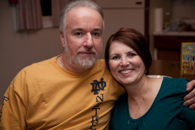 Tony Oppegard, Steve (and my) old friend, a coal mine safety attorney in Kentucky, with Loretta. He's another friend who came to Burnside to visit. Photo by Pat Arnow