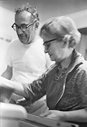 Harold and Harriette Arnow at home in Ann Arbor, cooking, 1972. Photo by Pat Arnow. © 2012. All rights reserved