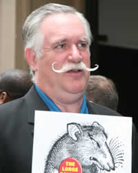 Jerry Goldman, United Federation of Teachers and a rat poster
