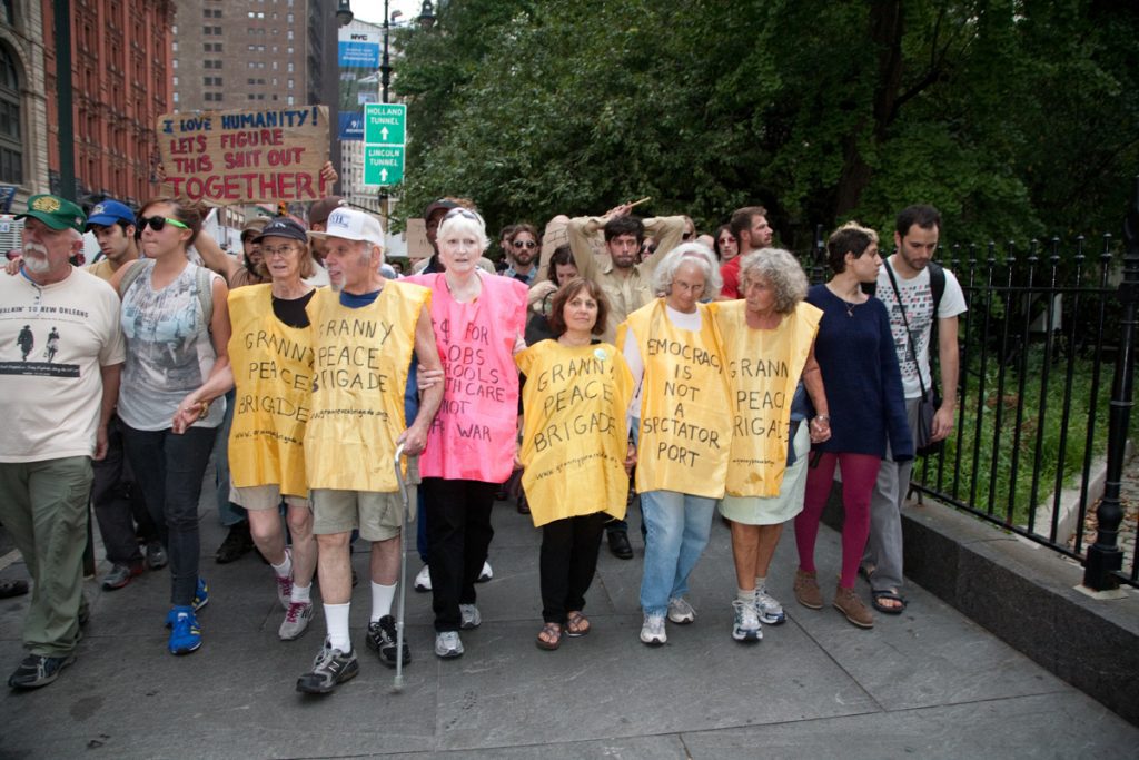 Granny Peace Brigade at Occupy Wall Street march